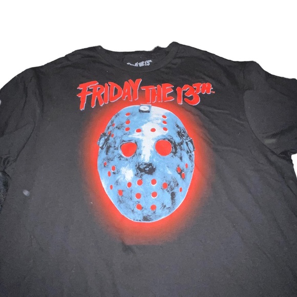 Friday The 13th Men’s Graphic Short Sleeve TShirt Black Red Size Large Cotton - Picture 2 of 4